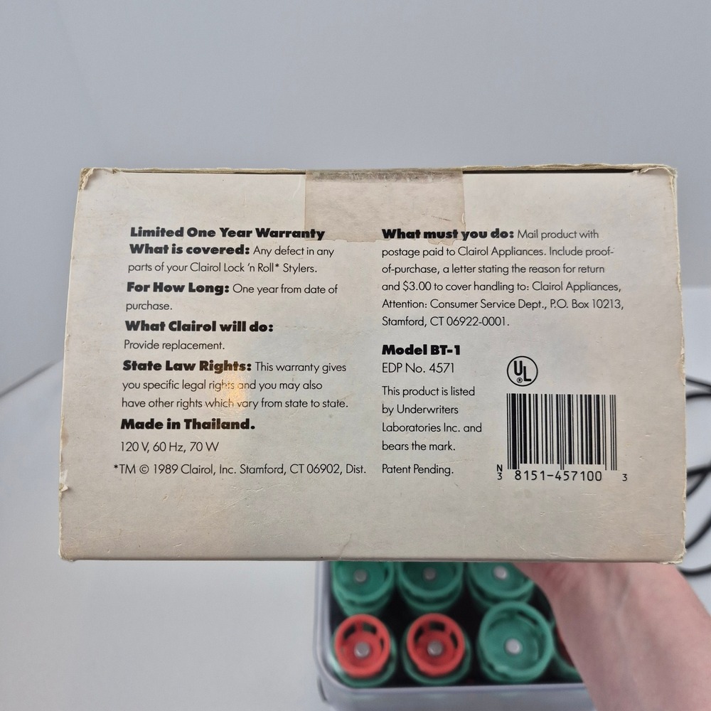 Clairol Lock n Roll Vintage 1989 Heated Hair Stylers Model BT-1 Retro 80s Box - Picture 7 of 11